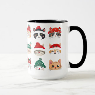 Mug Chats mignons en Casquette de Noël