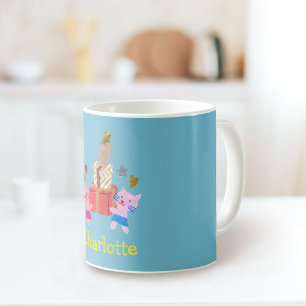 Mug Chats mignons et cadeaux Nom bleu