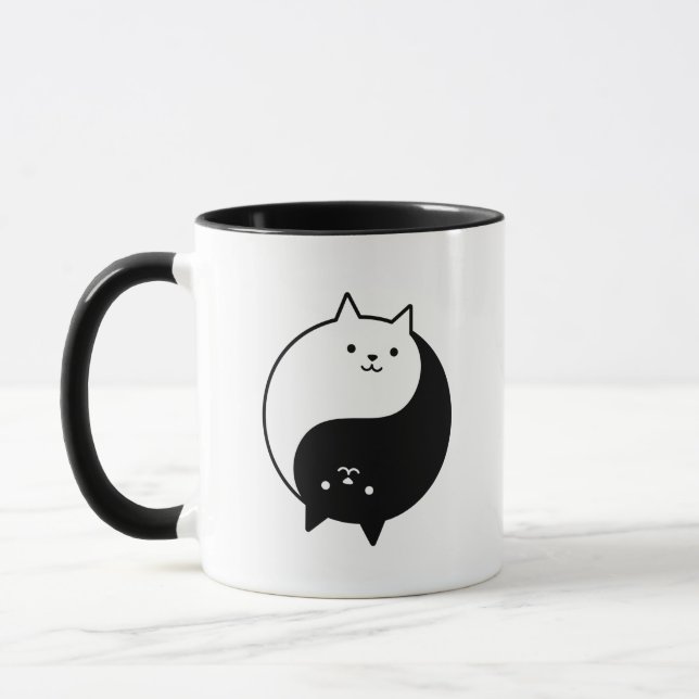 Mug Chats mignons noirs et blancs Solde parfait (Gauche)