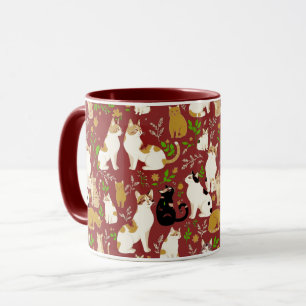 Mug Chats mignons sur un Arrière - plan de Bourgogne