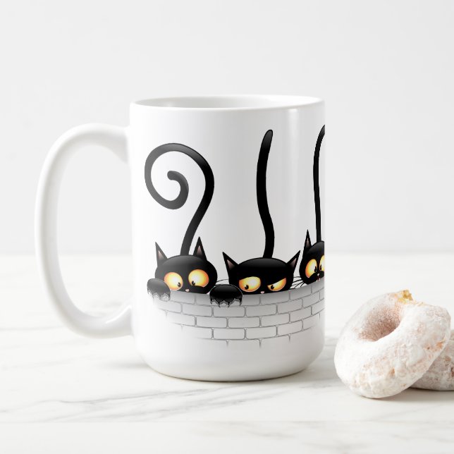 Mug Chats Naughty, Playful et drôle de personnages (Avec donut)