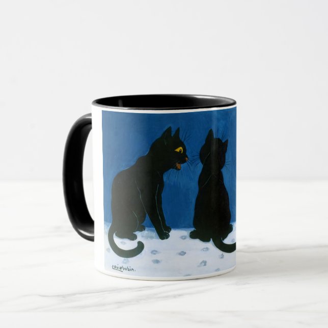 Mug Chats noirs dans la neige, Louis Wain (Devant gauche)