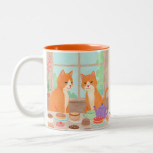 Mug Chats Orange & Thé