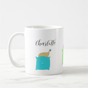 Mug Chats oreillers mignons illustration monogrammée