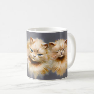 Mug Chats persans duveteux Art félin vintage Louis Wai