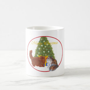 Mug Chats Persans Rouges et Calico Noël