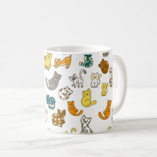 Mug Chats rayés et à pois fantaisistes et ludiques