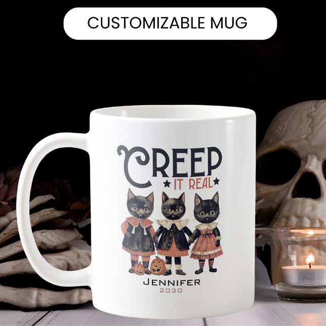 Mug Chats Rétro Creep It Real Halloween (Créateur téléchargé)