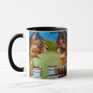 Mug Chats Spilling the Tea Painting par Louis Wain