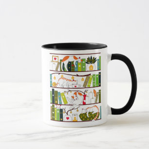 Mug Chats Sur La Librairie, Chat Et Livre Cadeau Lover