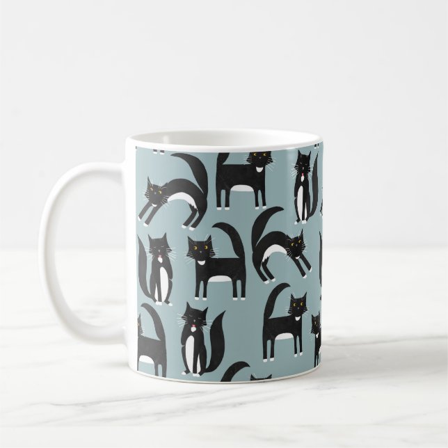 Mug Chats Tuxedo noirs et blancs (Gauche)