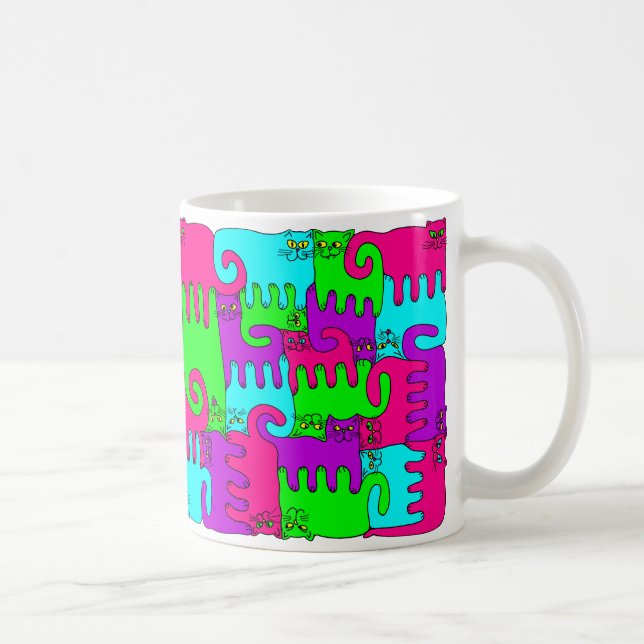 Mug Chats "vin de puzzle de baie de sureau " (Droite)