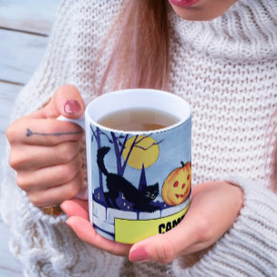 Mug Chats vintages personnalisables Citrouille Hallowe