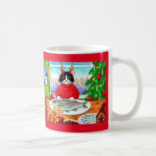 Mug Chatte chat poisson poisson de Noël chèvre
