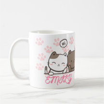 chatte de pattes roses amusant avec ton nom