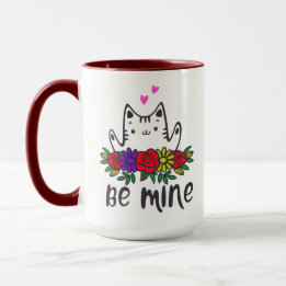 Mug chatte mignonne être mon amour câlins coeur valent