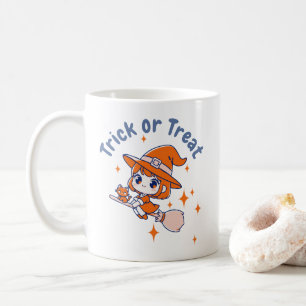 Mug Chatte sorcière Chibi "Trick or Treat" Halloween