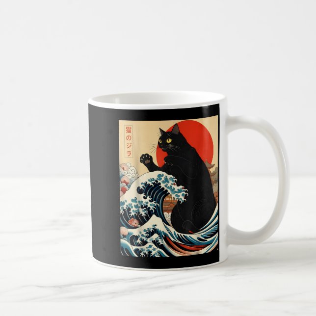Mug Chatzilla Chat Art Japonais Drôle Chat Kawaii Drôl (Droite)