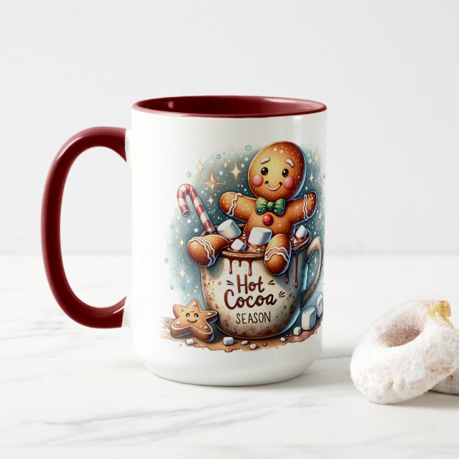 Mug Chaud cacao saison pain d'épice biscuit (Avec donut)