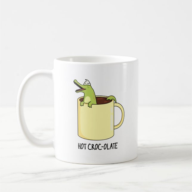 Mug Chaud Croc-colate Funny Crocodile Pun (Gauche)
