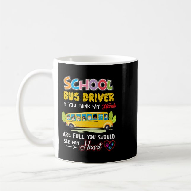 Mug Chauffeur de bus scolaire amusant TShirt mignon Co (Gauche)