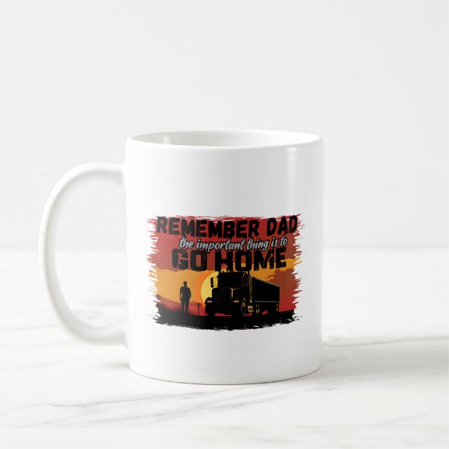 Mug Chauffeur de camion Papa Road Voyage Famille Amour (Gauche)