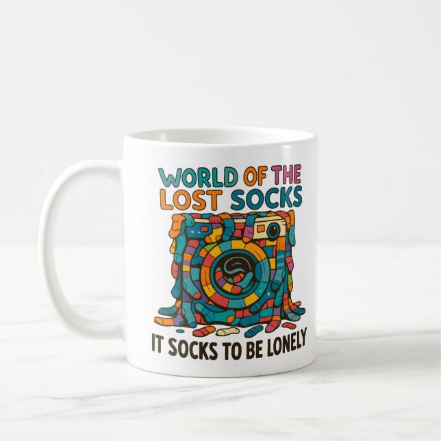 Mug Chaussettes Danoises Drôle Monde Manquant Mais Pas (Gauche)