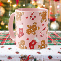 Chaussettes de bonbon en pain d'épice de Noël Rose