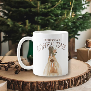 Mug Chaussettes de temps de café cosy aquarelle de vac
