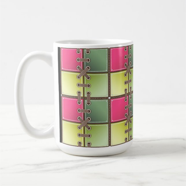 Mug chaussure accroc lacets rose et vert mode art (Gauche)