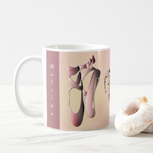 Mug Chaussures de talon de ballet rose avec Monogramme