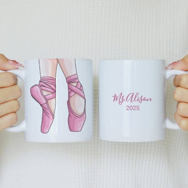 Mug Chaussures en Ballet Rose dessinées à la main (Créateur téléchargé)