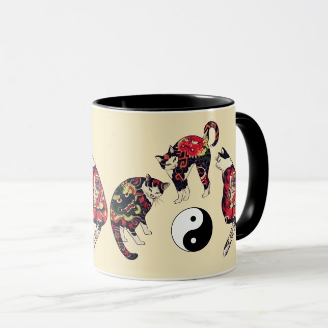 MUG CHAUSSURES JAPONAISES, DRAGON RED DEVIL TATTOOS, Y (Devant droit)