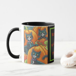 MUG CHAUSSURES NOIRES EN PATCH CITROUILLE HALLOWEEN MU