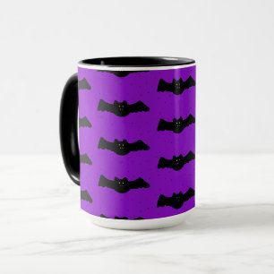 Mug Chauves-souris violettes et noires d'Halloween