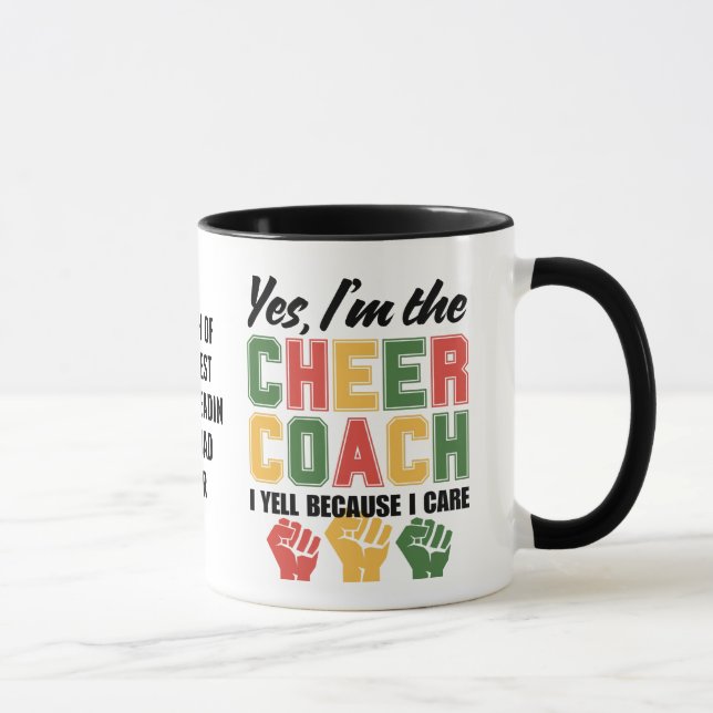 Mug CHEER COACH Je hurle parce que je me soucie drôle  (Droite)