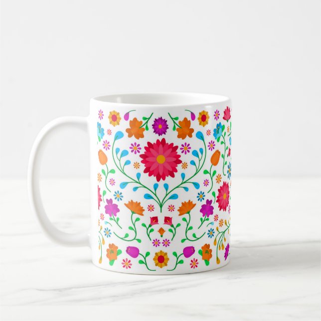 Mug Cheerful colourful folk art pattern  (Gauche)