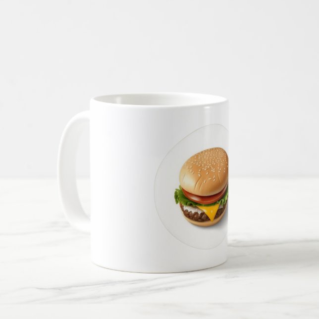 Mug Cheeseburger en cercle blanc (Devant gauche)