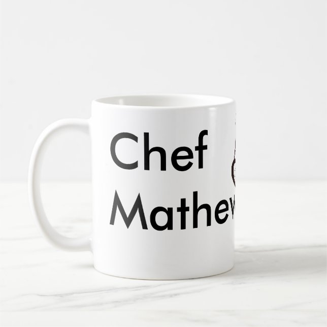 Mug Chef cuisinier ajouter nom texte hommes cuisine bo (Gauche)