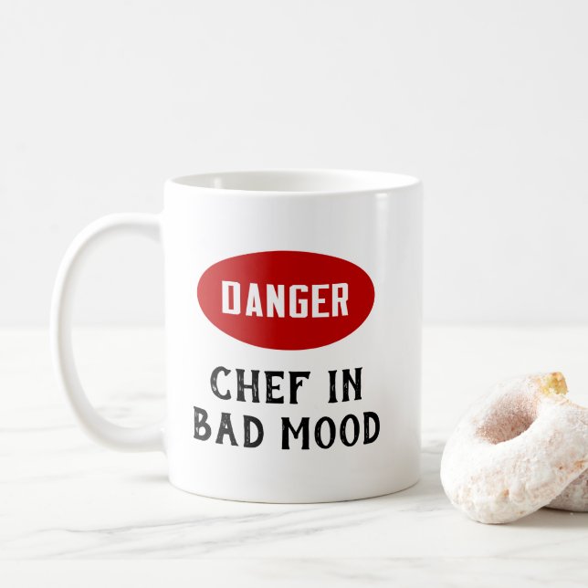 Mug Chef de danger personnalisable dans la mauvaise hu (Avec donut)