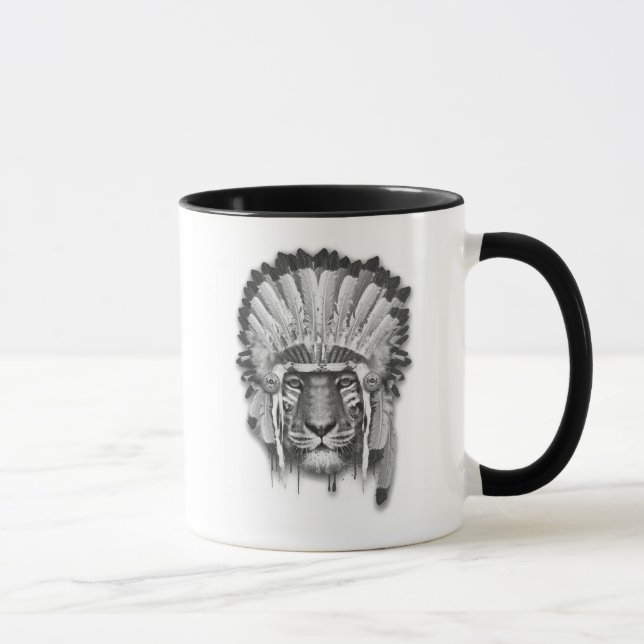 Mug Chef de tigre de Natif américain (Droite)