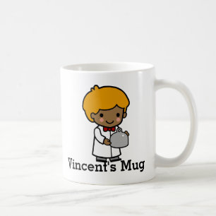 Mug Chef mignon avec Cravate en cou et plateau de serv