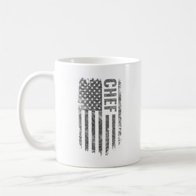 Mug Chef USA Flag Distressed design (Gauche)