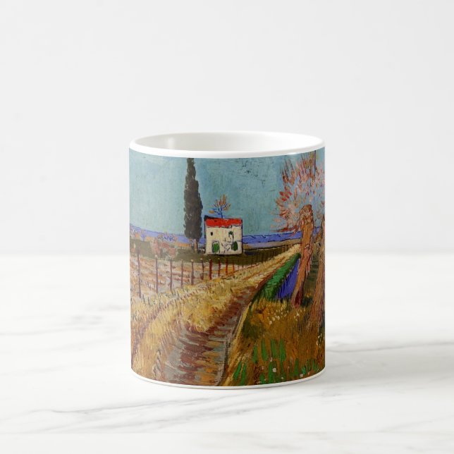 Mug Chemin dans un champ, saules de Vincent van Gogh (Centre)