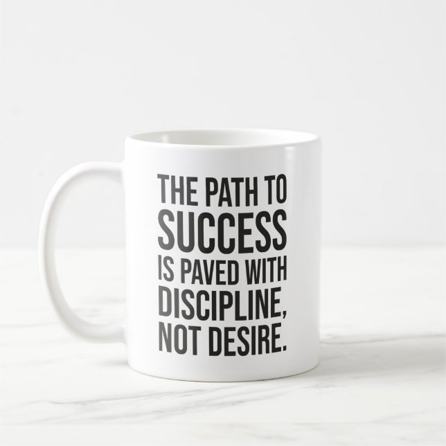 Mug Chemin Vers La Discipline Du Succès - Gym, Hustle, (Gauche)