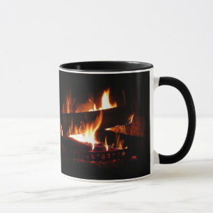 Mug Cheminée Chaleureuse Photographie de scène hiverna