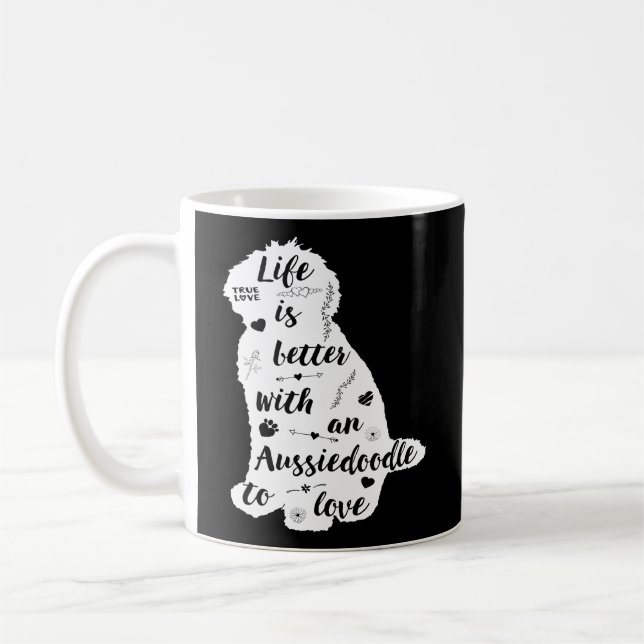 Mug Chemise Aussiedoodle Conception Pour Aussiedoodle  (Gauche)