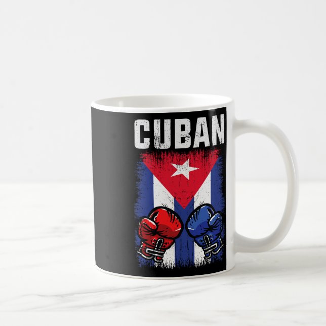 Mug Chemise De Boxe Cuba Avec Gants Et Drapeau Cubain (Droite)