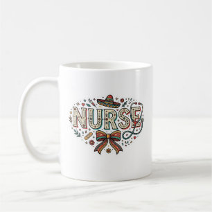 Mug Chemise de conception de gravure vintage d'infirmi