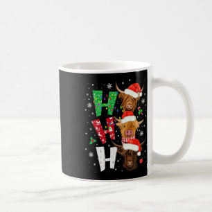 Mug Chemise de Noël Ho Ho Ho à imprimé vache écossaise